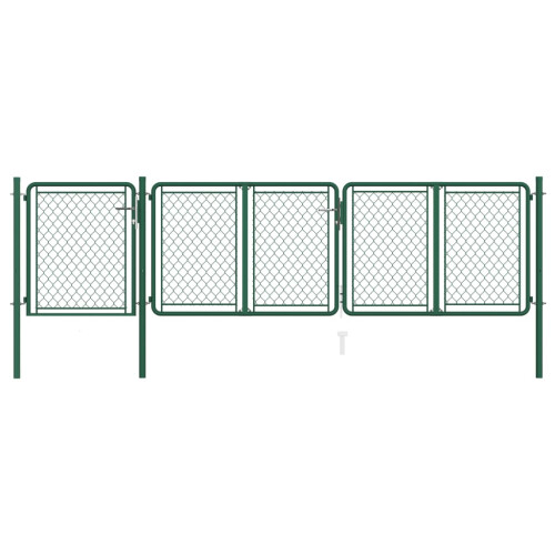 VidaXL vidaXL Gartentor aus Stahl 400x75 cm Grün 1