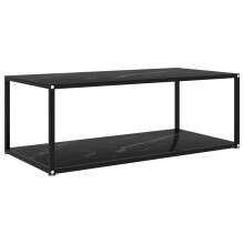 (marble black, 100 x 50 x 35 cm) vidaXL Tea Table Black 60 cm Tempered Glass Accent Coffee Couch Console Table
