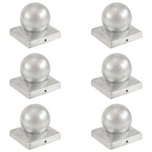 (101 x 101 mm) vidaXL 6x Post CapGlobe Final Stainless Steel/ Galvanised Metal Multi Sizes