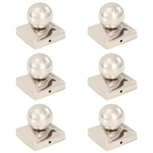 (81 x 81 mm) vidaXL 6x Post CapGlobe Final Stainless Steel/ Galvanised Metal Multi Sizes
