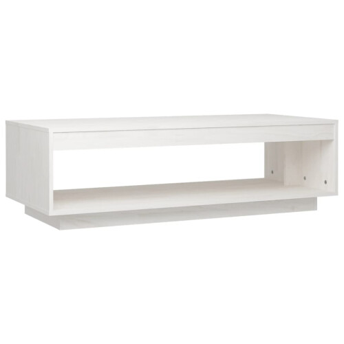 VidaXL (white) vidaXL Solid Pinewood Coffee Table White Living Room Couch Tea Accent Table 1