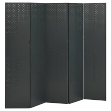 (anthracite, 200 x 180 cm/ 1 piece) vidaXL 2x 4-Panel Room Dividers Black Steel Privacy Screen Room Partition