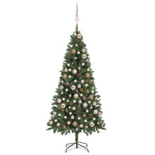 (green and rose, 180 x 104 cm) vidaXL Artificial Pre-lit Christmas Tree with Ball Set Artificial Tree Green