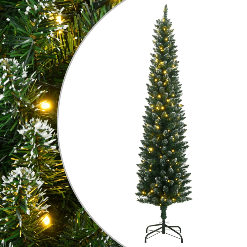 Vidaxl (210 Cm) Artificial Slim Christmas Tree Christmas Decoration Xmas Tree 150 Leds