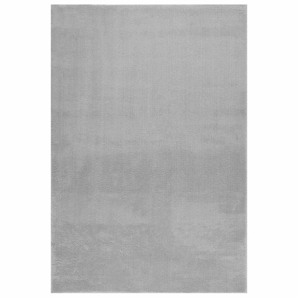 Vidaxl (Grey, 160 X 230 Cm) Washable Rug Soft Fluffy Short Pile Area Rug Carpet Anti Slip Black