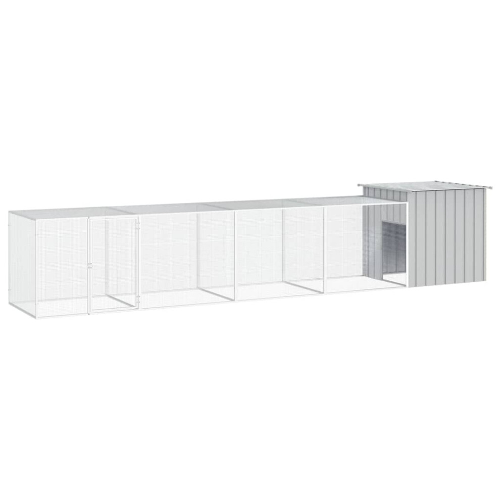 Photos - Rodent Cage / House VidaXL   Chicken Cage Anthracite 300x91x100 cm Galvanised Steel Chicken Coop 3106462 (grey, 500 x 91 x 100 cm)