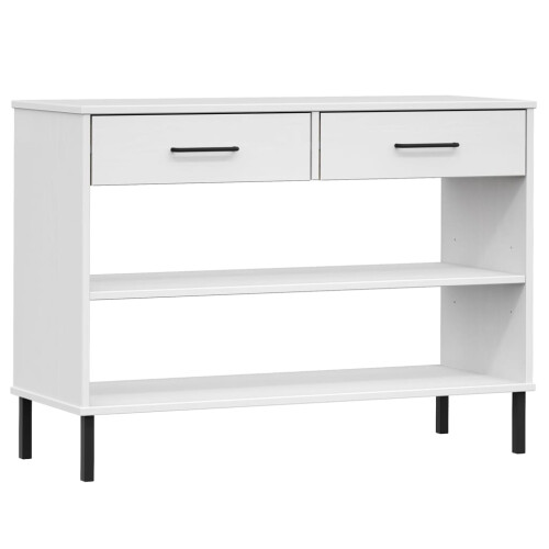 VidaXL (white) vidaXL Solid Wood Pine Console Cabinet with Metal Legs Brown OSLO Sideboard 1