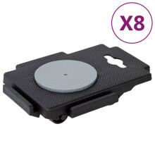 (2 pcs) vidaXL Moving Dollies Trolleys with 8 Wheels 8 pcs 150 Kg Black Polypropylene