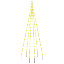 vidaXL LED-Weihnachtsbaum für Fahnenmast Warmweiß 108 LEDs 180 cm