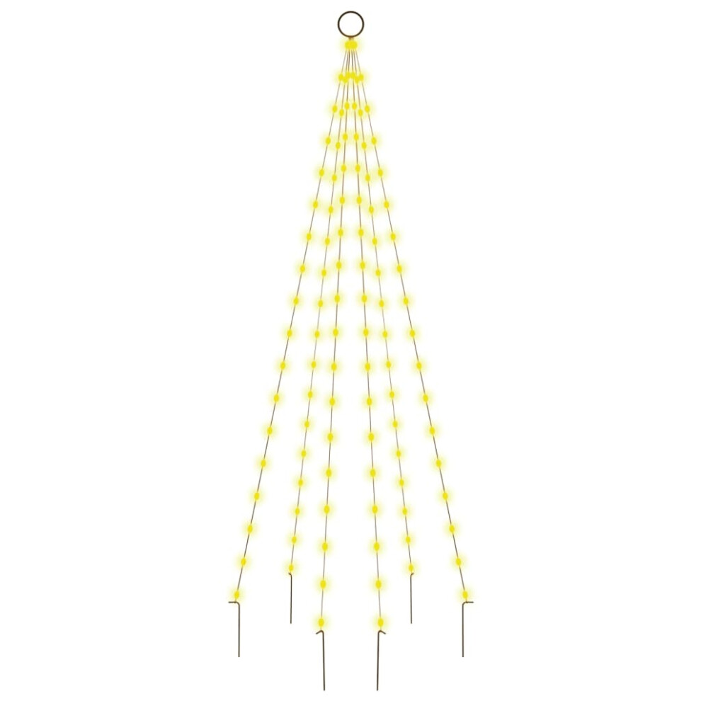 Vidaxl (Warm White, 180 X 70 Cm) Christmas Tree On Flagpole Warm White 108 Leds 180 Cm Lighted Tree
