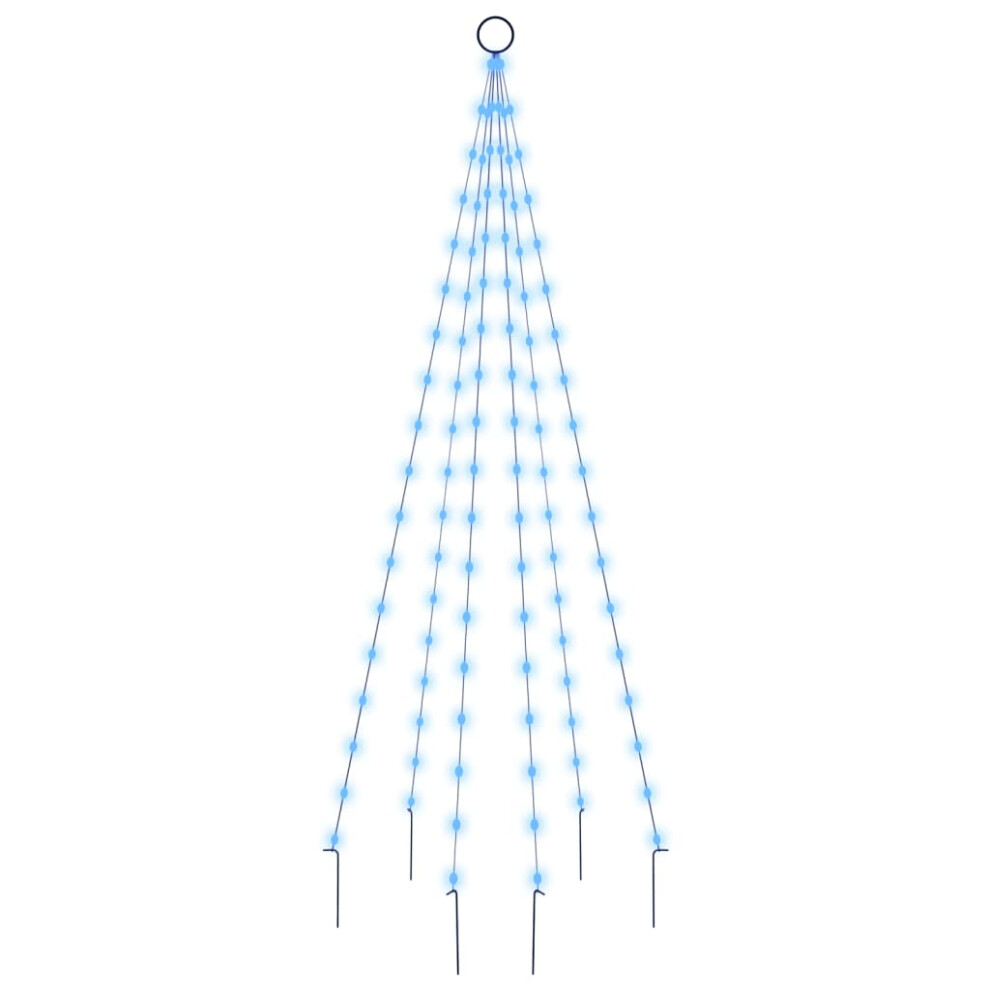 Vidaxl (Blue, 180 X 70 Cm) Christmas Tree On Flagpole Warm White 108 Leds 180 Cm Lighted Tree