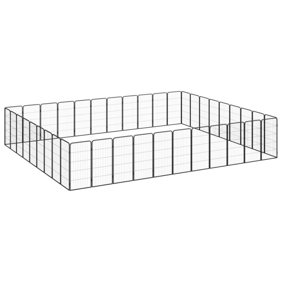 Vidaxl (550 X 450 X 100 Cm) Dog Playpen 4 Panels Black 50X100 Cm Powder-Coated Steel Dog Kennel