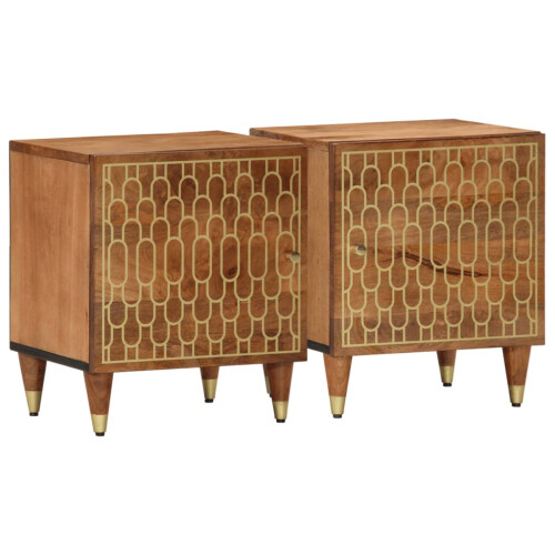 VidaXL (honey brown, 2 pcs) vidaXL Bedside Cabinet Nightstand Bed Cabinet Side Table Solid Wood Mango