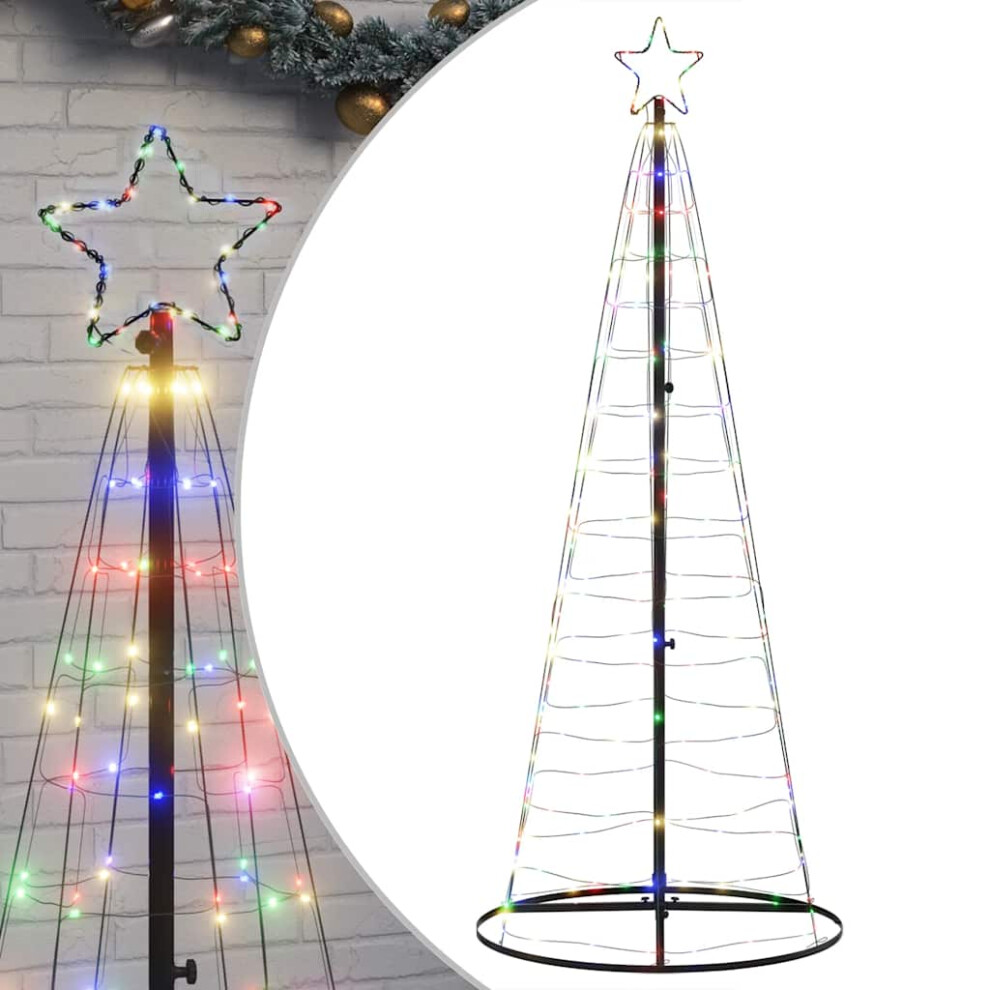 Vidaxl White (Multicolour, 182 Cm) Led Christmas Tree 200 Leds Warm 182 Cm Waterfall Xmas Tree Light