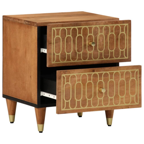 VidaXL (honey brown, 2 pcs) vidaXL Bedside Cabinet Nightstand Bed Cabinet Side Table Solid Wood Mango 2
