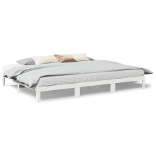 (white, 270 x 200 cm) vidaXL Family Bed Frame No Mattress 240x200 cm Solid Wood Pine family bed
