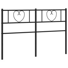 (black, 150 cm) vidaXL Metal Headboard Tall Headboard Bed Header Bed Headboard Black 140 cm