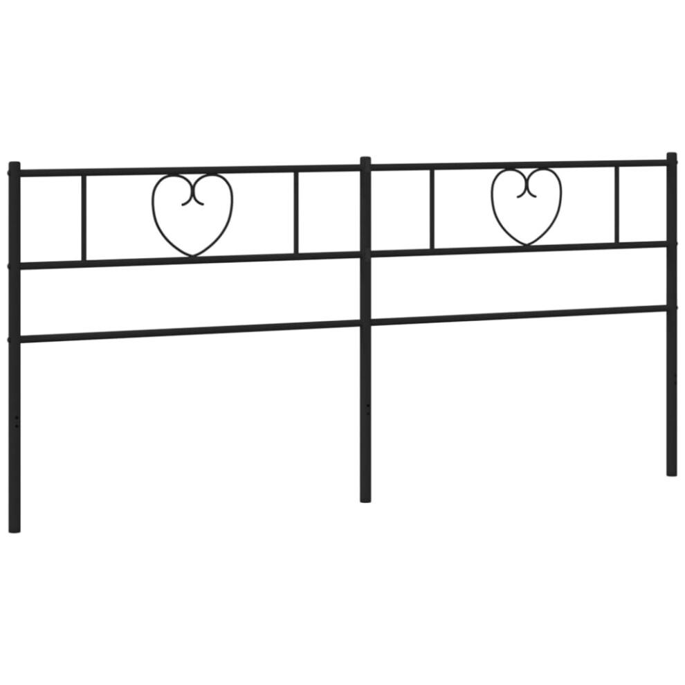 Vidaxl (Black, 180 Cm) Metal Headboard Tall Headboard Bed Header Bed Headboard Black 140 Cm