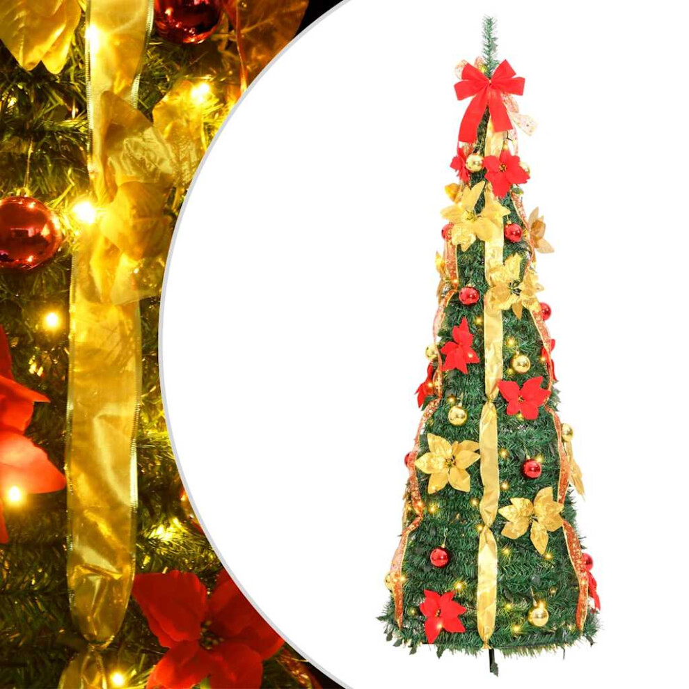 Vidaxl (180 Cm) Artificial Christmas Tree Artificial Xmas Tree Pop-Up 50 Leds Green