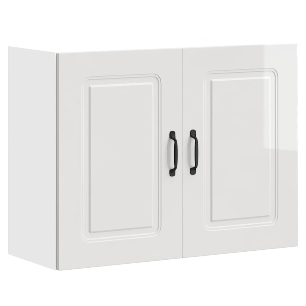 Vidaxl (High Gloss 80 X X 60 Cm) Kitchen Base Cabinet Kalmar Smoked Oak Engineered Wood White Size 31