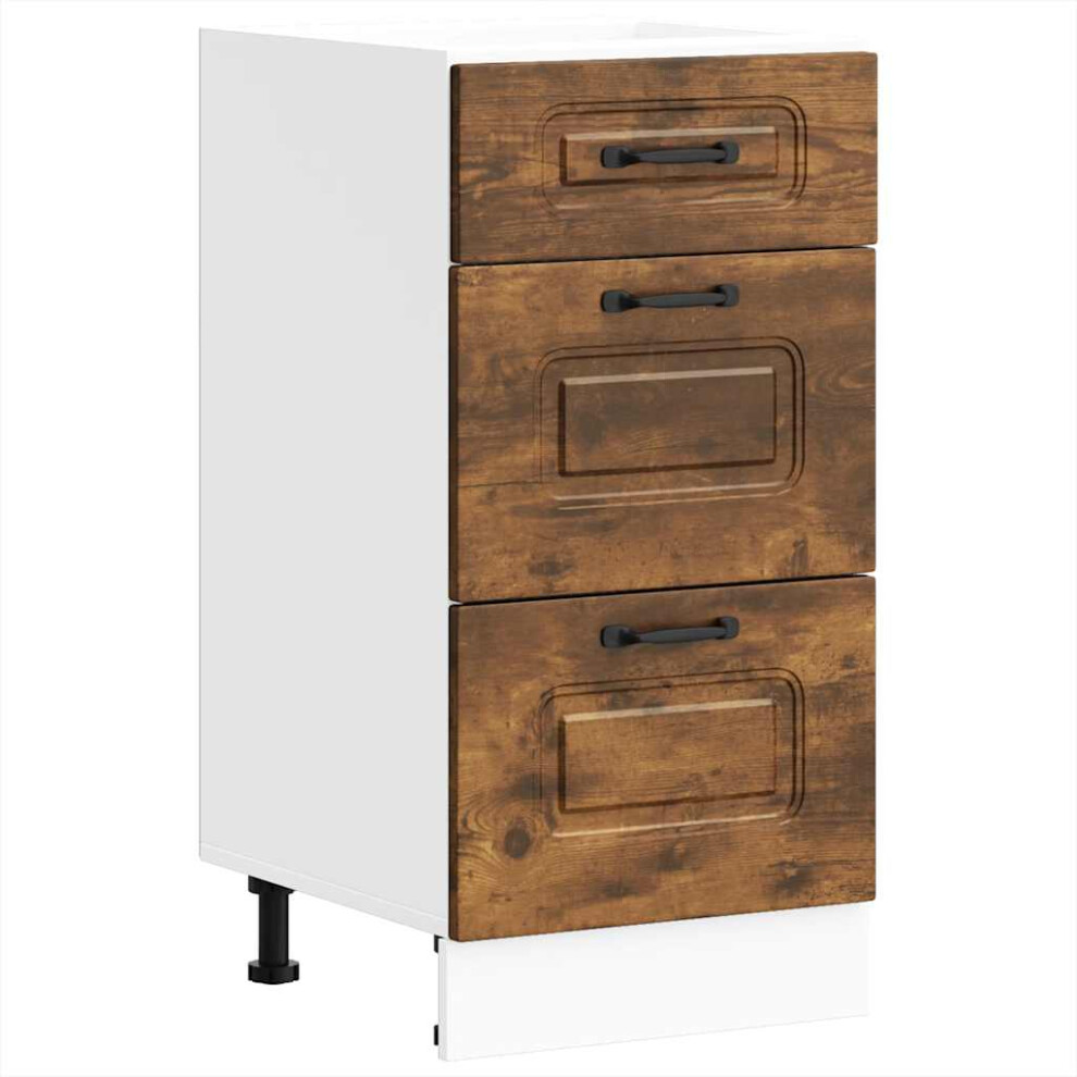 Vidaxl (Smoked Oak, 40 X 46 X 81.5 Cm) Kitchen Base Cabinet Kalmar Smoked Oak Engineered Wood