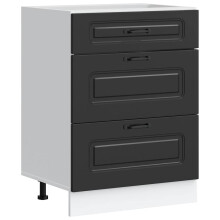 (black, 60 x 46 x 81.5 cm) vidaXL Kitchen Base Cabinet Kalmar Smoked Oak Engineered Wood