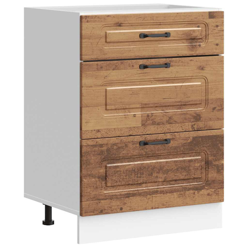 Vidaxl (Old Wood, 60 X 46 X 81.5 Cm) Kitchen Base Cabinet Kalmar Smoked Oak Engineered Wood