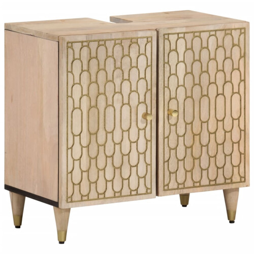VidaXL (natural) vidaXL Bathroom Sink Cabinet Storage Cupboard Vanity Unit Solid Wood Mango