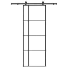 (76 x 205 cm (152.5 cm)) vidaXL Sliding Door with Hardware Set 76x205 cm ESG Glass&Aluminium