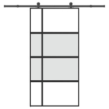 (102.5 x 205 cm (213.5 cm)) vidaXL Sliding Door with Hardware Set 76x205 cm ESG Glass&Aluminium