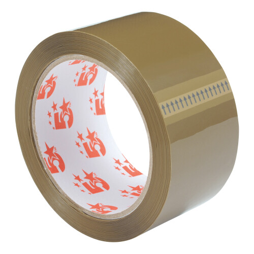 5 Star Office Packaging Tape Polypropylene 48mm x 66m Buff (Pack of 6)