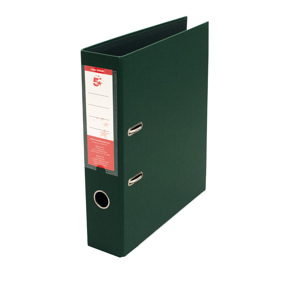 5 Star Office Lever Arch File A4 (Pack Of 10) Green