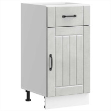 (concrete grey, 40 x 46 x 81.5 cm) vidaXL Kitchen Base Cabinet Lucca High Gloss White Engineered Wood