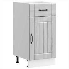 (grey sonoma, 40 x 46 x 81.5 cm) vidaXL Kitchen Base Cabinet Lucca High Gloss White Engineered Wood