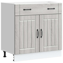 (grey sonoma, 80 x 46 x 81.5 cm) vidaXL Kitchen Base Cabinet Lucca High Gloss White Engineered Wood