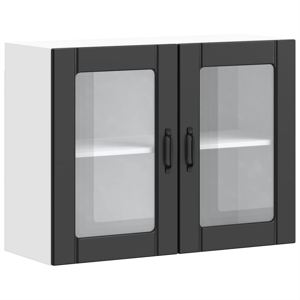 Vidaxl (Black, 80 X X 60 Cm) Kitchen Base Cabinet Lucca High Gloss White Engineered Wood White,Black Size 31