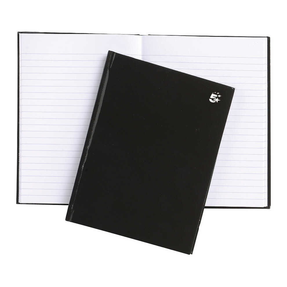5 Star Office Notebook Casebound 80gsm Ruled A5 Black (Pack of 5)-image-OPC-PJQBJVZ-NEW