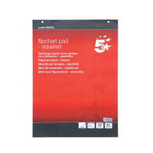 5 Star Office Flipchart Pad Perforated A1 Feint 20mm Squared