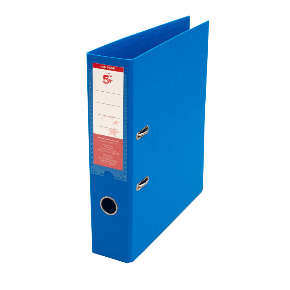 5 Star Office Premium Lever Arch File A4 (Pack Of 10) Blue
