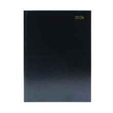 2026 Desk Diary A5 Day Per Page Hardback Black