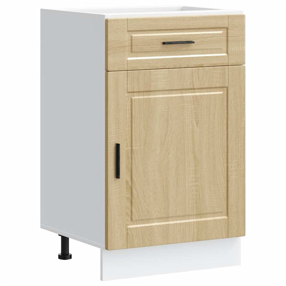 (Sonoma Oak, 50 X 46 X 81.5 Cm) Vidaxl Kitchen Base Cabinetâ Porto Black Engineered Wood Sink Base Cabinet 8721158423061