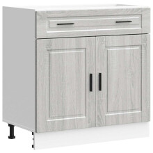 (grey sonoma, 80 x 46 x 81.5 cm) vidaXL Kitchen Base Cabinet Porto Black Engineered Wood sink base cabinet