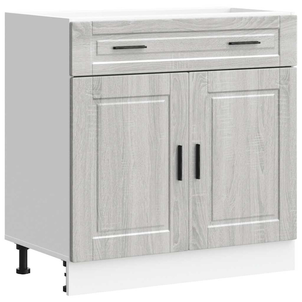 (Grey Sonoma, 80 X 46 X 81.5 Cm) Vidaxl Kitchen Base Cabinetâ Porto Black Engineered Wood Sink Base Cabinet 8721158423290