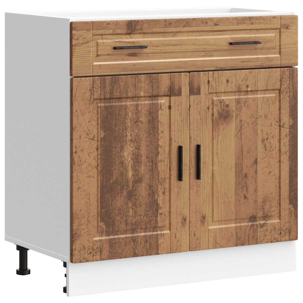 (Old Wood, 80 X 46 X 81.5 Cm) Vidaxl Kitchen Base Cabinetâ Porto Black Engineered Wood Sink Base Cabinet 8721158423313
