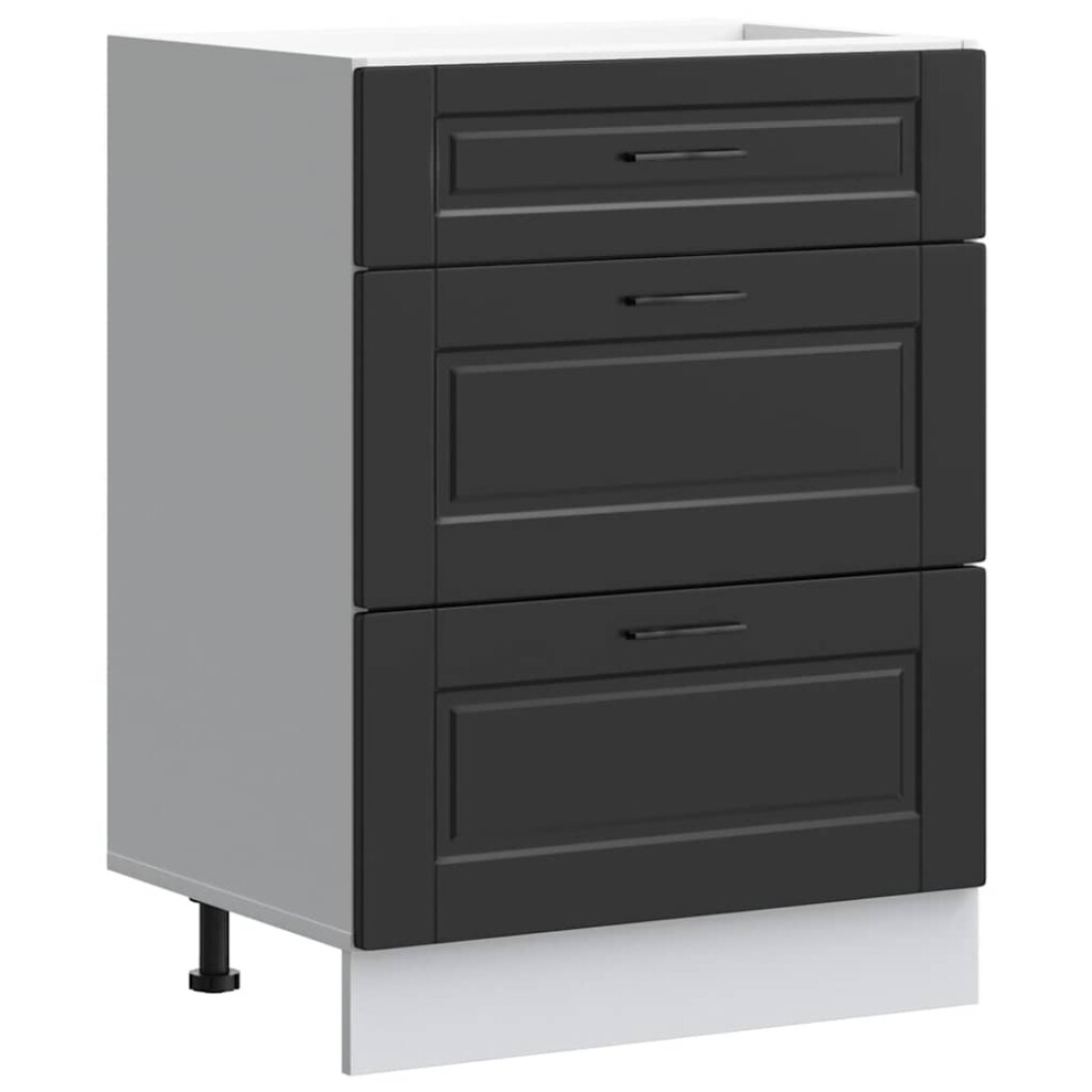 Vidaxl (Black, 60 X 46 X 81.5 Cm) Kitchen Base Cabinet Porto Black Engineered Wood Sink Base Cabinet