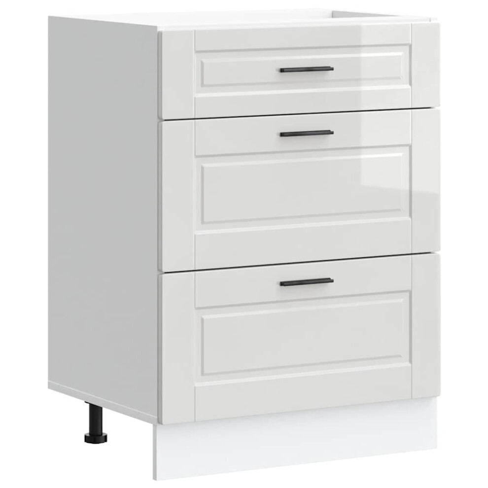 Vidaxl (High Gloss White, 60 X 46 X 81.5 Cm) Kitchen Base Cabinet Porto Black Engineered Wood Sink Base Cabinet