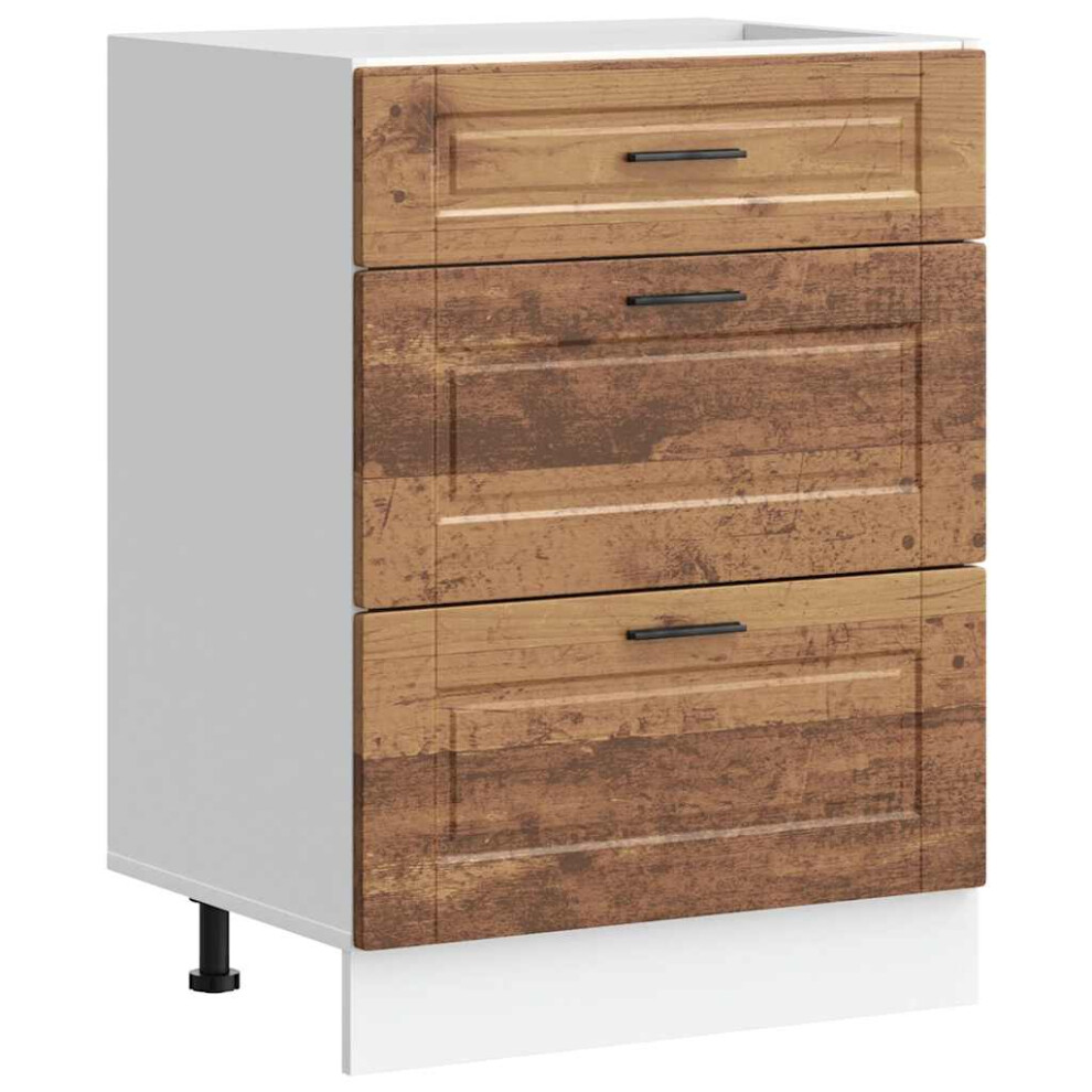 Vidaxl Black (Old Wood, 60 X 46 X 81.5 Cm) Kitchen Base Cabinetâ Porto Engineered Wood Sink Base Cabinet