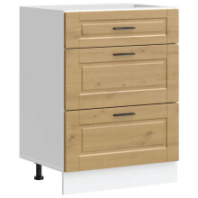 (artisan oak, 60 x 46 x 81.5 cm) vidaXL Kitchen Base Cabinet Porto Black Engineered Wood sink base cabinet