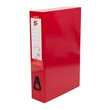 5 Star Office Box File Foolscap Red (Pack of 5) - 332853