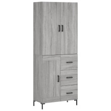 (grey sonoma) vidaXL Highboard Sideboard Cupboard Side Cabinet Smoked Oak Engineered Wood